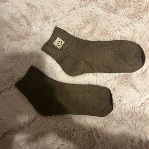 Smiley Brown Ankle Socks